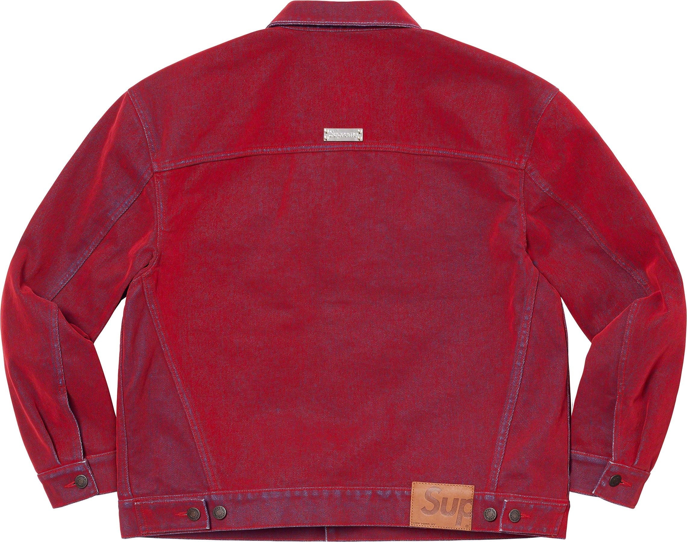 Flocked Denim Trucker Jacket view 5
